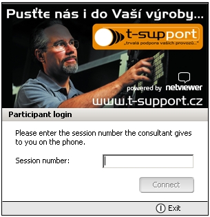 staci zadat cislo relace, ktere vam sdeli pracovnik technicke podpory